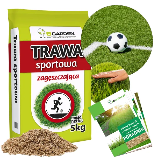 TRAWA SPORTOWA BOISKOWA ODPORNA NA DEPTANIE WYTRZYMAŁA ZAGĘSZCZAJĄCA 5kg