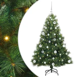 nowoczesna-stozkowa-dekoracja-swiateczna-z-lampkami-led-zielona-150-cm