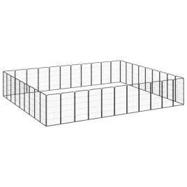 kojec-dla-psa-40-paneli-czarny-50x100-cm-stal