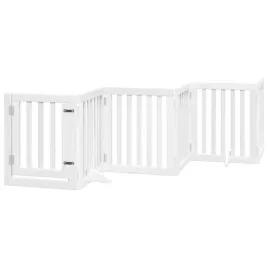 skladana-bramka-dla-psa-z-drzwiami-6-paneli-biala-300-cm