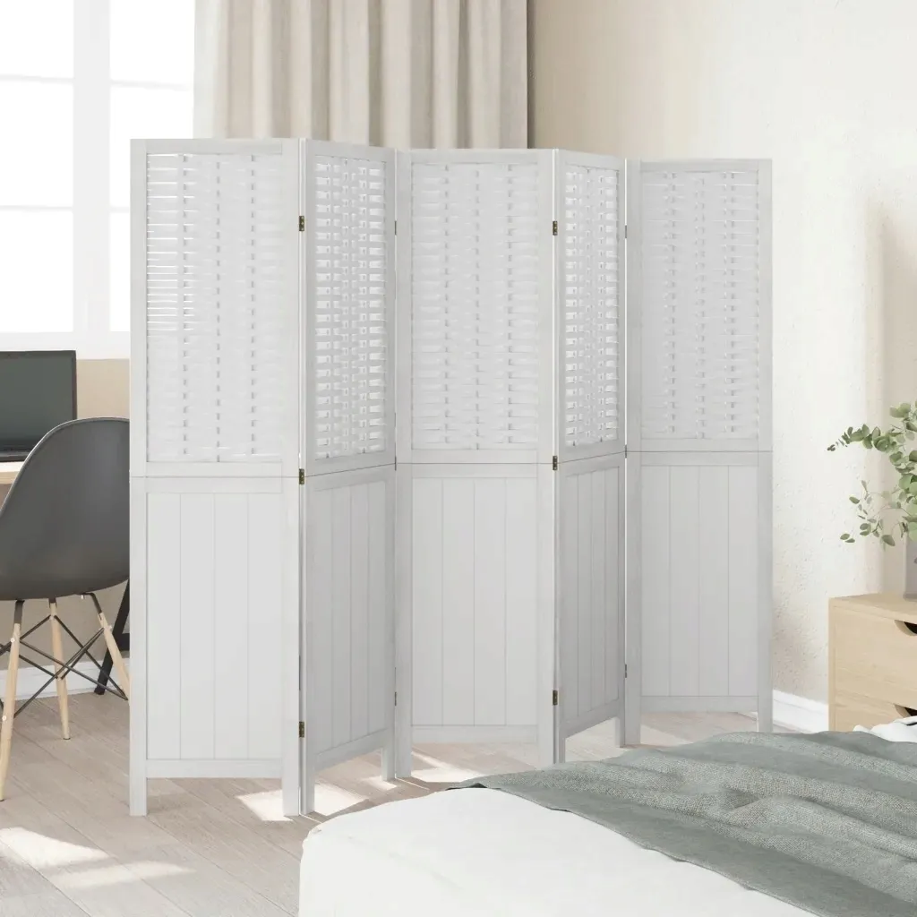parawan-pokojowy-5-panelowy-bialy-lite-drewno-stan-nowy