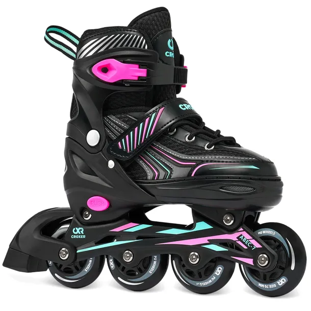 Rolki Regulowane CROXER Optima Mint/Pink 35-38 Kauczuk Abec7