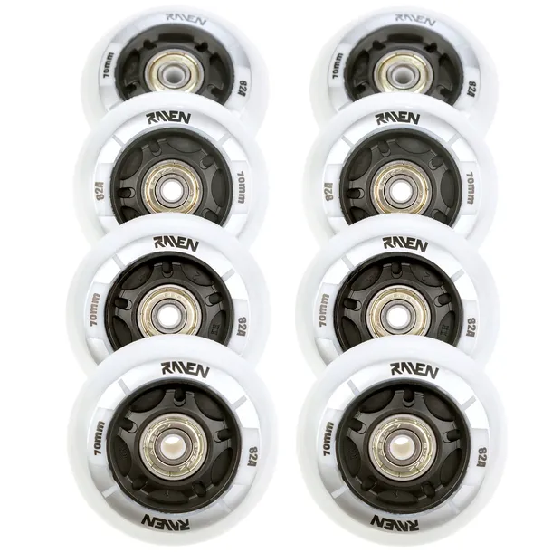 8x Świecące kółka LED do rolek RAVEN Helixi Black/Grey 70mm PU