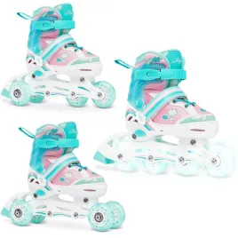 rolki-wrotki-regulowane-3w1-raven-zoya-mint-27-30-kolka-led