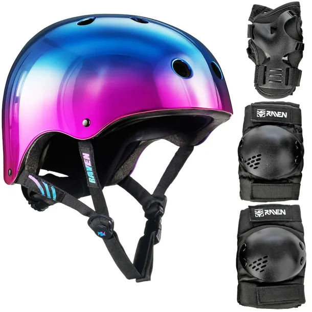 Zestaw RAVEN Kask Essto Neo Chrome XS + Verba Black XS