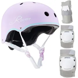 zestaw-raven-kask-essto-violet-mint-xs-ochraniacze-dexard-grey-xs