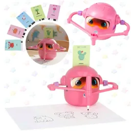 zabawka-interaktywna-edukacyjna-robot-nauka-rysowania-fiszki-mazaki-rozowy