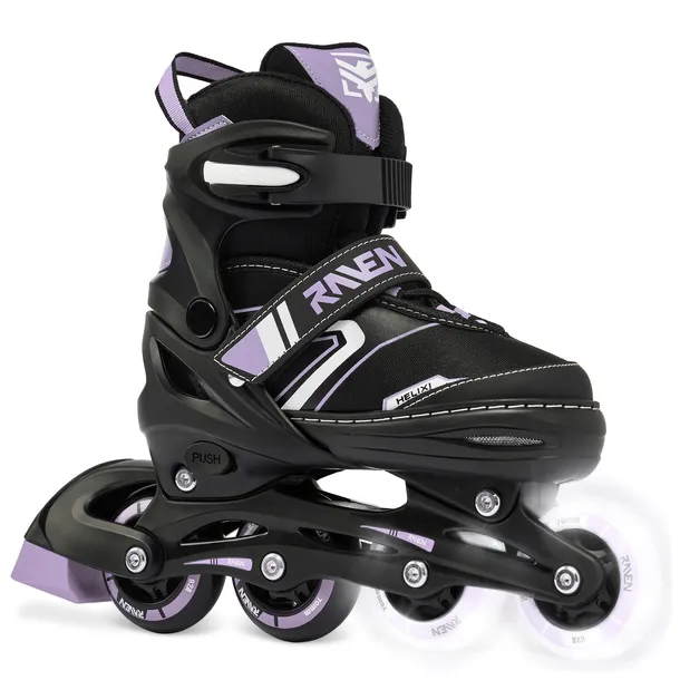 Rolki Regulowane RAVEN Helixi Black/Violet 38-42 Kółka LED
