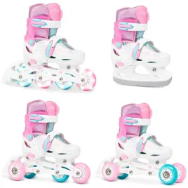 rolki-wrotki-lyzwy-hokejowe-4w1-raven-loret-glitter-white-mint-pink-30-33
