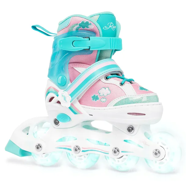 Rolki Regulowane RAVEN Zoya Mint 27-30 Kółka LED