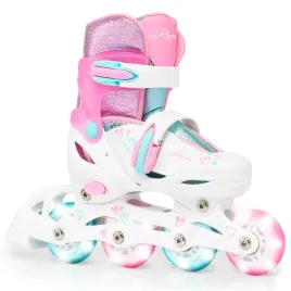rolki-regulowane-raven-loret-glitter-white-mint-pink-34-37-kolka-led