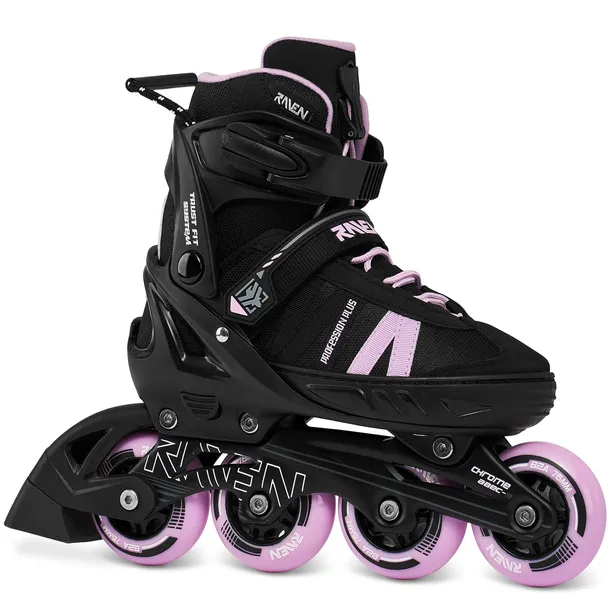 Rolki Regulowane RAVEN Profession PLUS Black/Lila 31-35 Speed Lacing