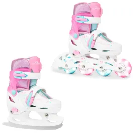 rolki-lyzwy-figurowe-2w1-raven-loret-glitter-white-mint-pink-34-37-led
