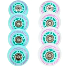 8x-swiecace-kolka-led-do-rolek-raven-loret-white-mint-64mm-pu-lozyska-abec7