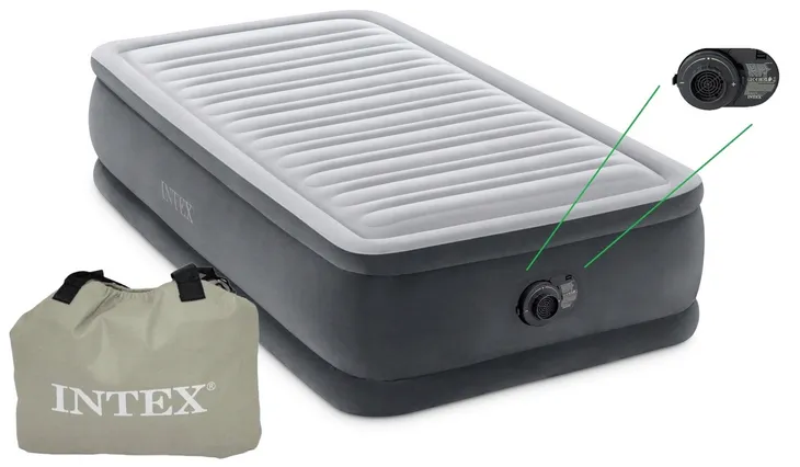 INTEX 64412 ND DMUCHANY MATERAC Z POMPKĄ 99x191x46