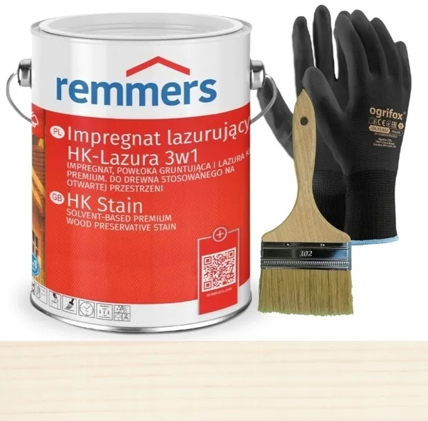 Remmers HK-LASUR Impregnat lazurujący do drewna BIAŁY 5L - Hk-Lazura 3w1