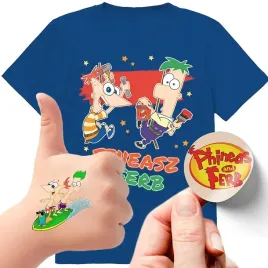zestaw-3w1-koszulka-dla-dzieci-tatuaze-naklejki-fineasz-i-ferb-128-jakosc