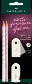 zestaw-sparkle-coconut-milk-2-olowki-temperowka-gumka-faber-castell