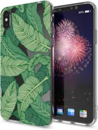 etui-plecki-iphone-xs-max-silikonowa-tylna-obudowa-z-wzorem-zielone-liscie