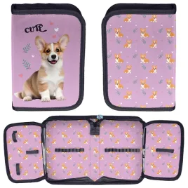 piornik-szkolny-bez-wyposazenia-dwie-klapy-rozowy-pies-corgi-paso