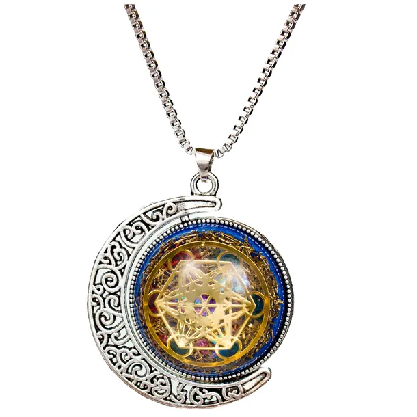 NASZYJNIK ORGONIT DWUSTRONNY SZEŚCIAN METATRONA MERKABA AMULET NA PREZENT