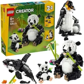 lego-creator-3w1-dzikie-zwierzeta-rodzina-pand-pingwin-orka-626-el-31165