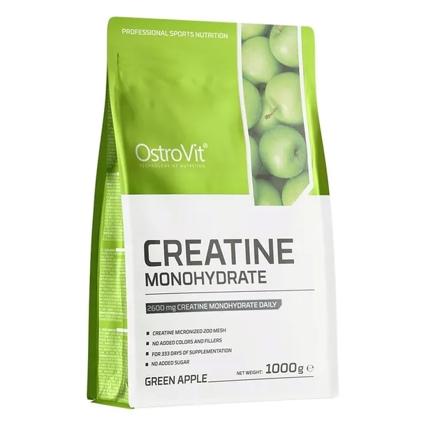 OSTROVIT MONOHYDRAT KREATYNY 1000g SMAK ZIELONE JABŁKO 1kg