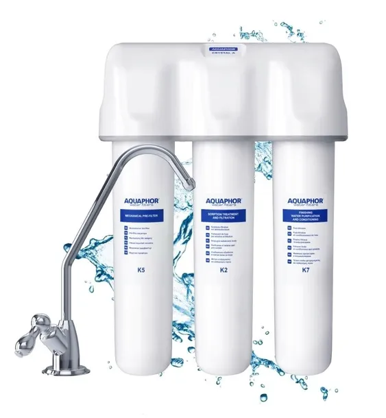 Filtr kuchenny Aquaphor Kryształ A pod zlew, kran, 3 wkłady K5 + K2 + K7