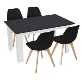 stol-kuchenny-120x80-czarny-bialy-4-krzesla-bari-czarne