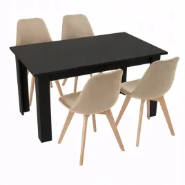 stol-kuchenny-120x80-czarny-4-krzesla-bari-bezowe