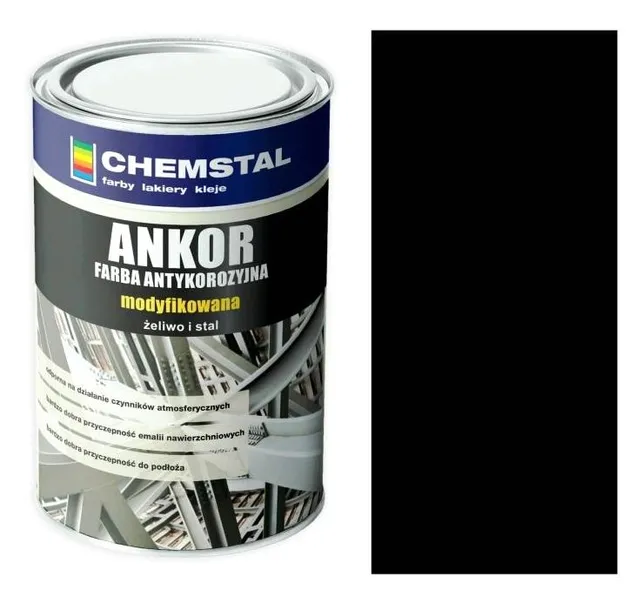 ANKOR Podkład farba podkładowa Antykorozyjny do Metalu żeliwa 5 L czarna