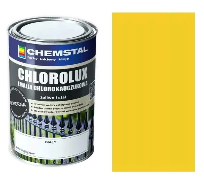 CHLOROLUX farba CHLOROKAUCZUKOWA RAL 1003 do Metalu betonu 1 L żółta