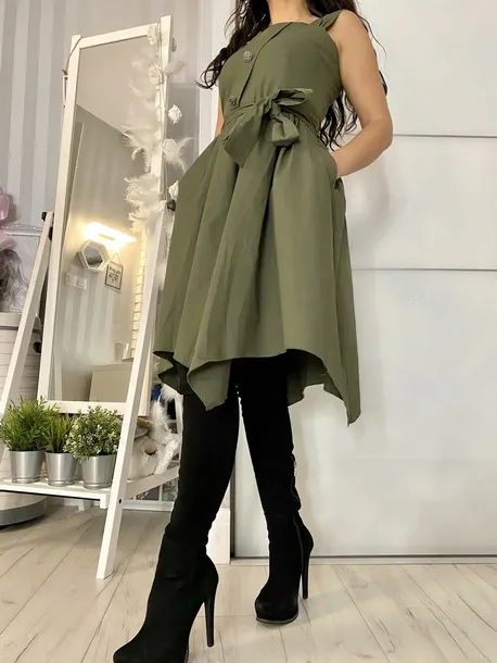 sukienka-asymetryczna-khaki-m