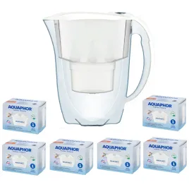 dzbanek-do-filtrowania-wody-aquaphor-amethyst-bialy-6-filtrow-weglowych