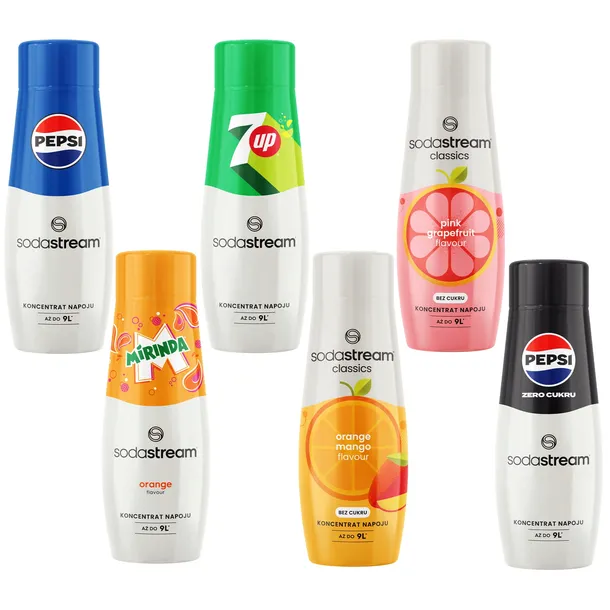 SODASTREAM Zestaw koncentrat syrop 6 smaków.