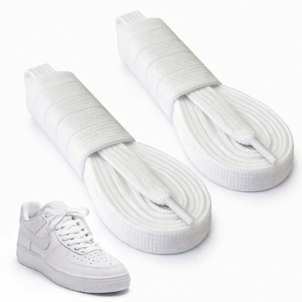 SZNUROWADŁA SZNURÓWKI PŁASKIE BIAŁE 120 CM DO SNEAKERSÓW TRAMPEK PARA