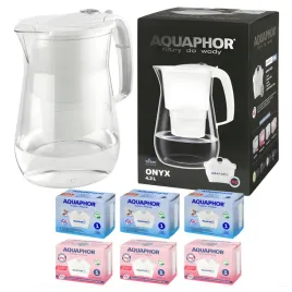 aquaphor-onyx-42l-bialy-dzbanek-filtrujacy-z-filtrami-3-zwykle-3-magnezowe