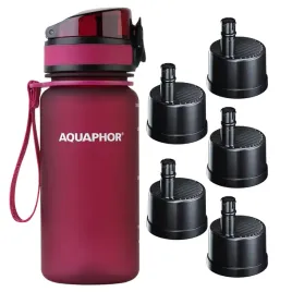 butelka-z-filtrem-weglowym-do-wody-aquaphor-city-350ml-bordowa-5-wkladow