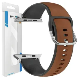 beline-pasek-do-apple-watch-42-44-45-49mm-skorzany-zwierzecy-brazowo-czarny