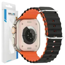 beline-pasek-silikonowy-do-apple-watch-38-40-41mm-czarny-pomaranczowy-waves