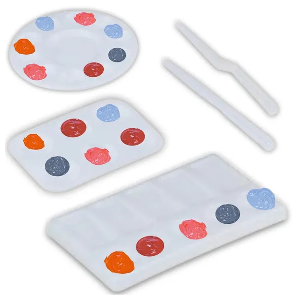 Zestaw Paletek Malarskich Szpachelki Łopatki Paleta Do Farb Plastikowe 5 el