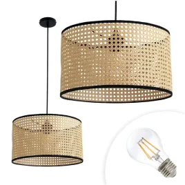zestaw-lampa-wiszaca-boho-rattanowa-zwis-komplet-zarowka-7w-e27-ciepla