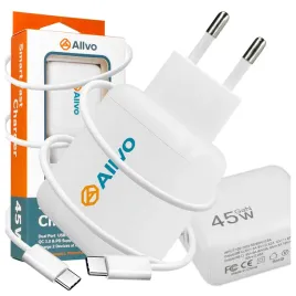 ladowarka-sieciowa-allvo-gan-qc-3-0-pd-45w-1xusb-c-1x-usb-biala-kabel-c