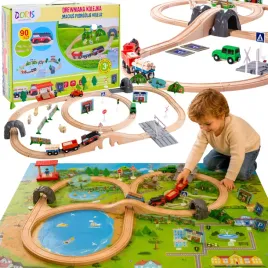 kolejka-drewniana-z-napedem-mata-puzzle-zestaw-90-el