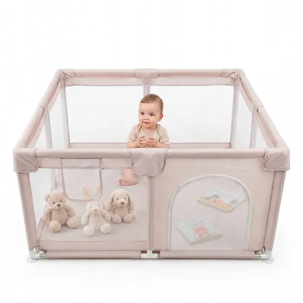 PRIMABOBO Kojec dla dziecka LUNA plac zabaw suchy basen 127x127cm BEŻOWY