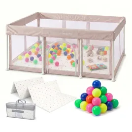 primabobo-kojec-dla-dziecka-lilo-skladany-120x180cm-bezowy-mata-100-pilek
