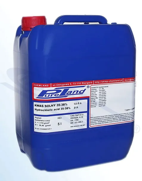 Kwas solny PureLand czda 35-38% op.5l kanister HDPE