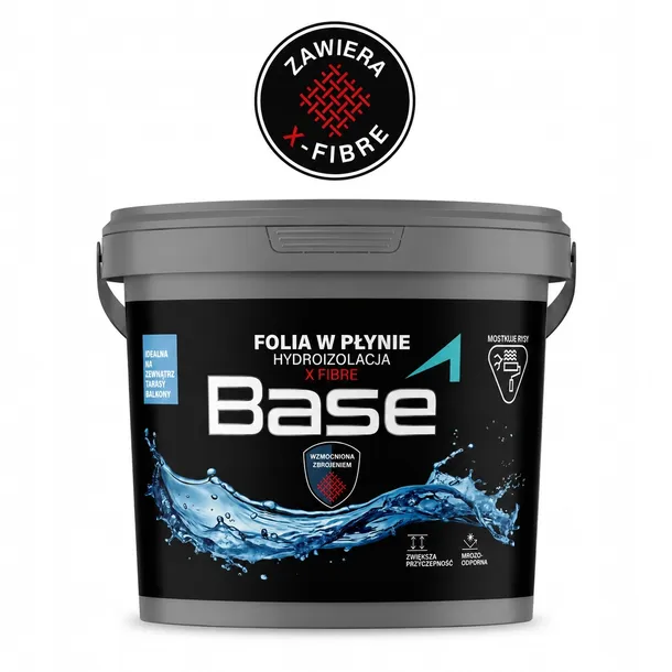 Folia w płynie zewnętrzna hydroizolacja BASE z włóknami balkon tarasy 1,5kg