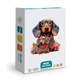 puzzle-drewniane-ksztaltowe-jamnik-matka-i-szczenie-210-el