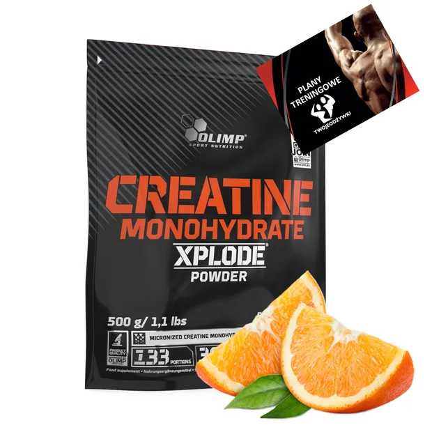 OLIMP KREATYNA CREATINE MONOHYDRATE XPLODE 500G POWDER MONOHYDRAT pomarańcz